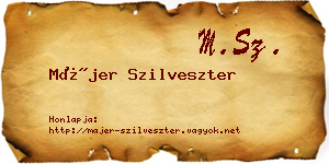 Májer Szilveszter névjegykártya